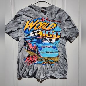 VTG 1999 World 100 Eldora Speedway 29th Annual Racing Tee USA Tie Dye Grey XL